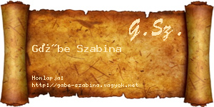 Gábe Szabina névjegykártya